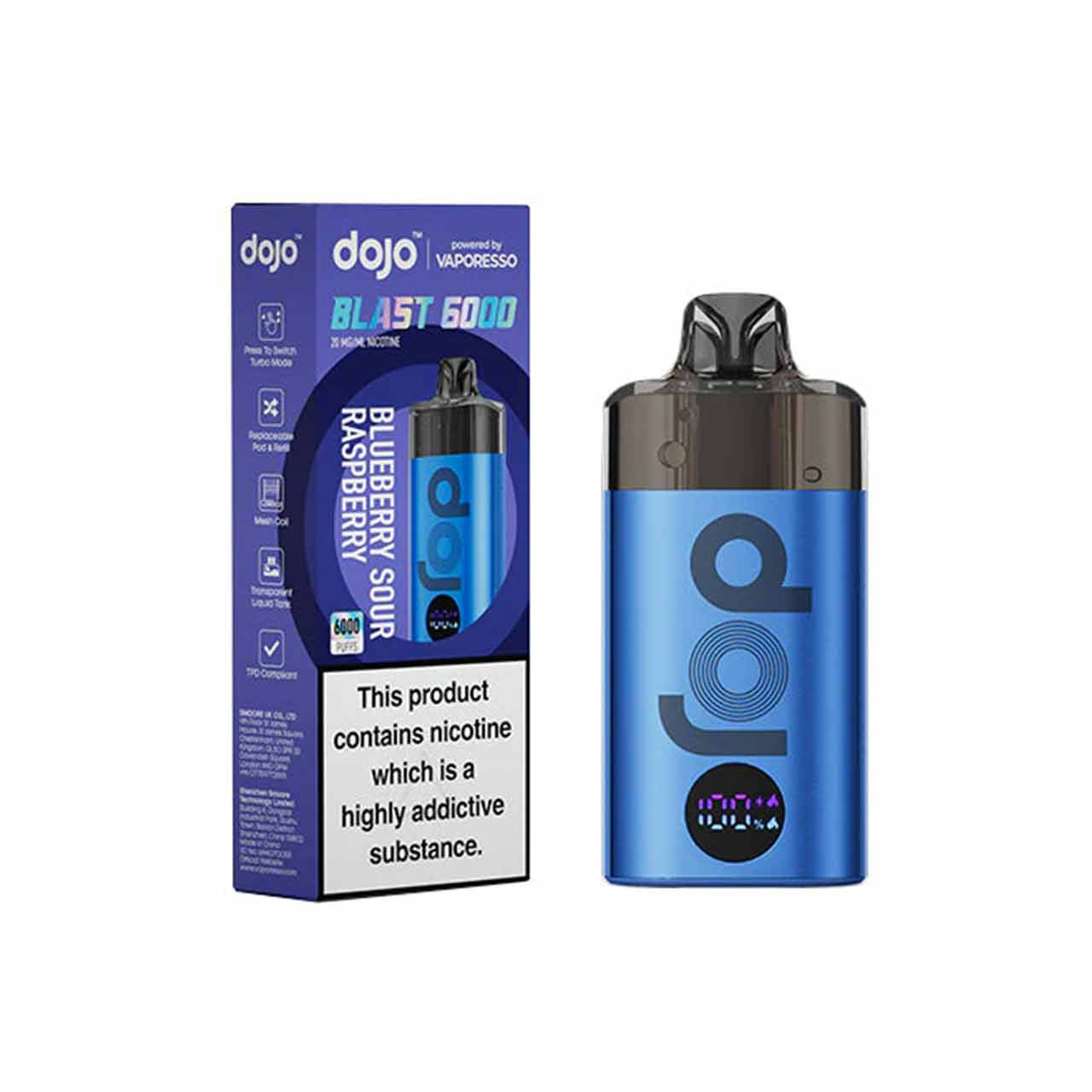 Vaporesso Dojo Blast 6000 Blueberry Sour Raspberry Prefilled Pod Kit