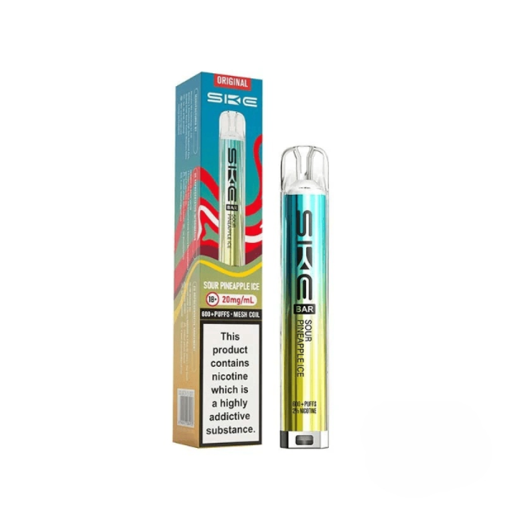 SKE Original Bar 600 Sour Pineapple Ice Compliant Post June 1st Prefilled Pod Kit