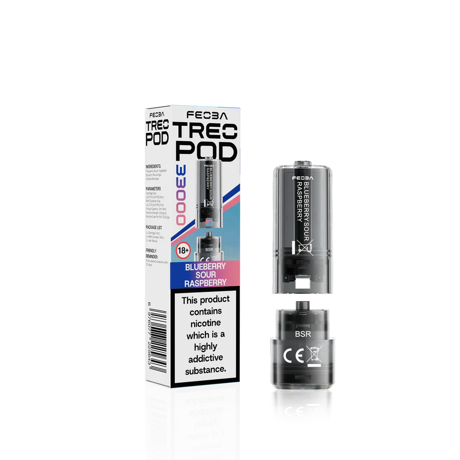 Feoba Treo 33K Blueberry Sour Raspberry Prefilled Replacement Pods
