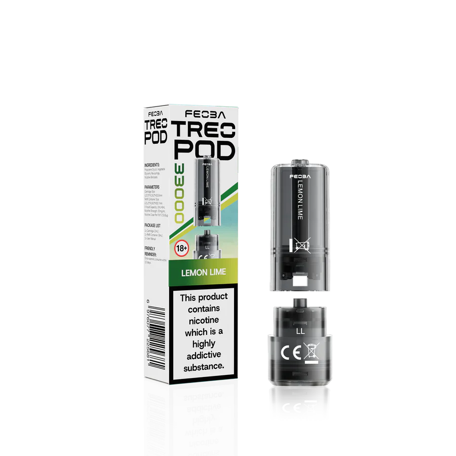 Feoba Treo 33K Lemon Lime Prefilled Replacement Pods