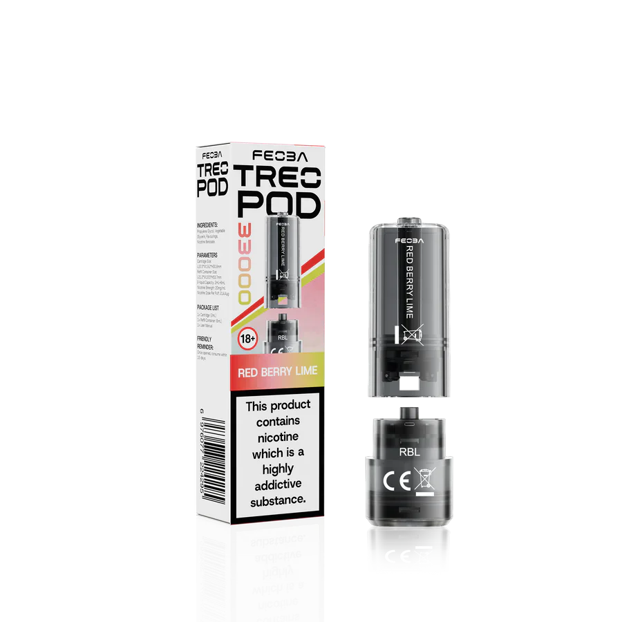 Feoba Treo 33K Red Berry Lime Prefilled Replacement Pods