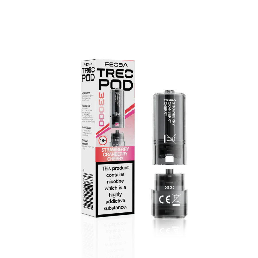 Feoba Treo 33K Strawberry Cranberry Cherry Prefilled Replacement Pods
