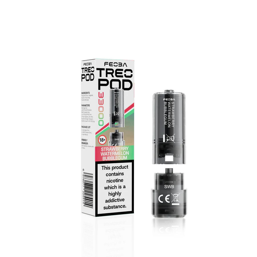 Feoba Treo 33K Strawberry Watermelon Bubblegum Prefilled Replacement Pods