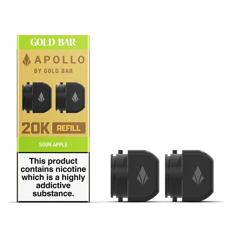 Goldbar 20K Apollo Double Refill Containers Sour Apple