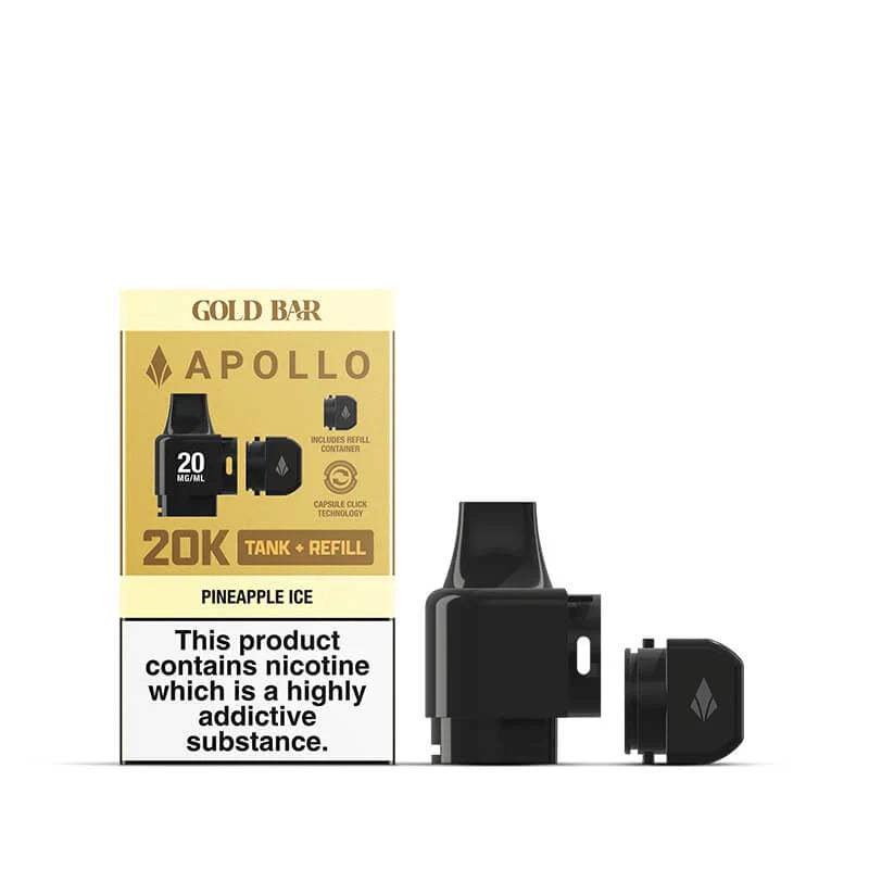 Goldbar 20K Apollo Tank and Refills Pineapple Ice