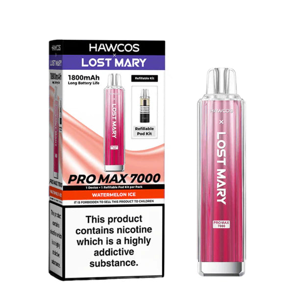 Hawcos x Lost Mary Pro Max 7000 Watermelon Ice Compliant Post-June 1st Refillable Vape Kit