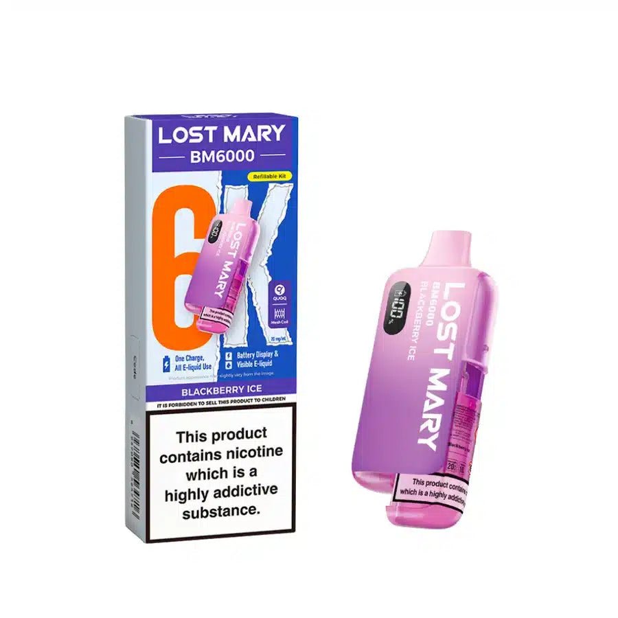 Lost Mary BM6000 Blackberry Ice Compliant Post June 1st Refillable Pod Kit