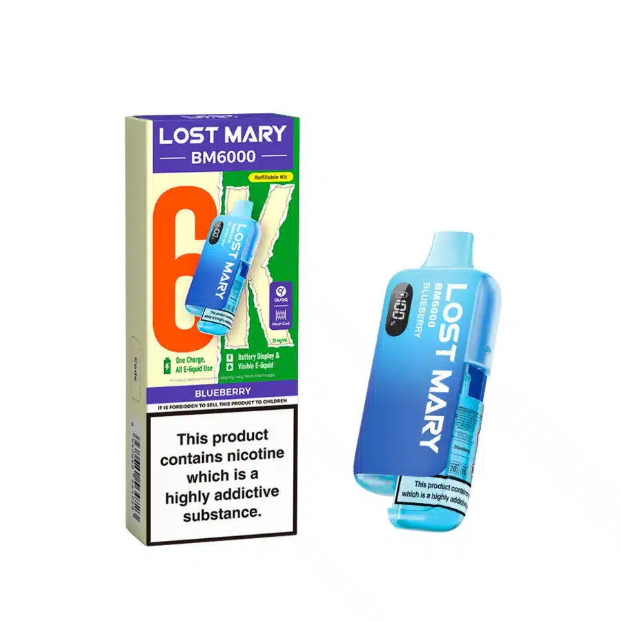 Lost Mary BM6000 Blueberry Compliant Post June 1st Refillable Pod Kit