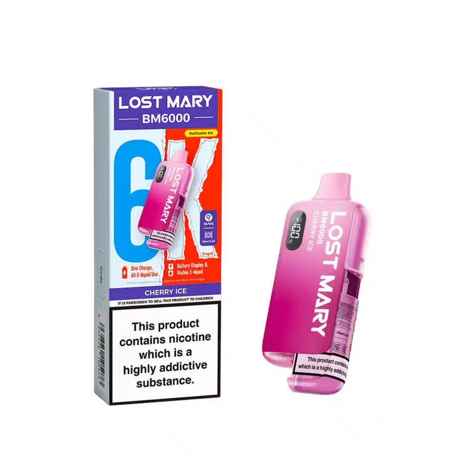 Lost Mary BM6000 Cherry Ice Compliant Post June 1st Refillable Pod Kit