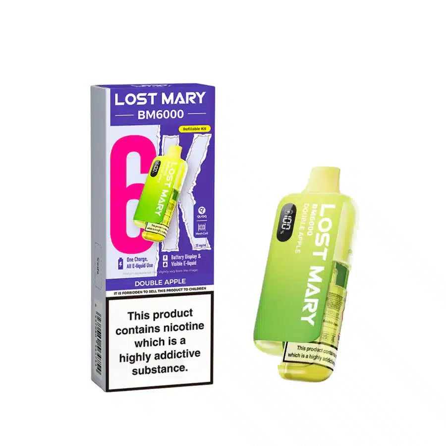 Lost Mary BM6000 Double Apple Compliant Post June 1st Refillable Pod Kit