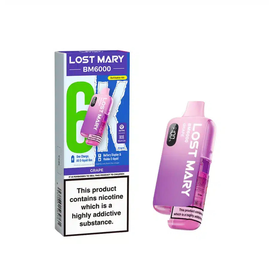 Lost Mary BM6000 Grape Compliant Post June 1st Refillable Pod Kit