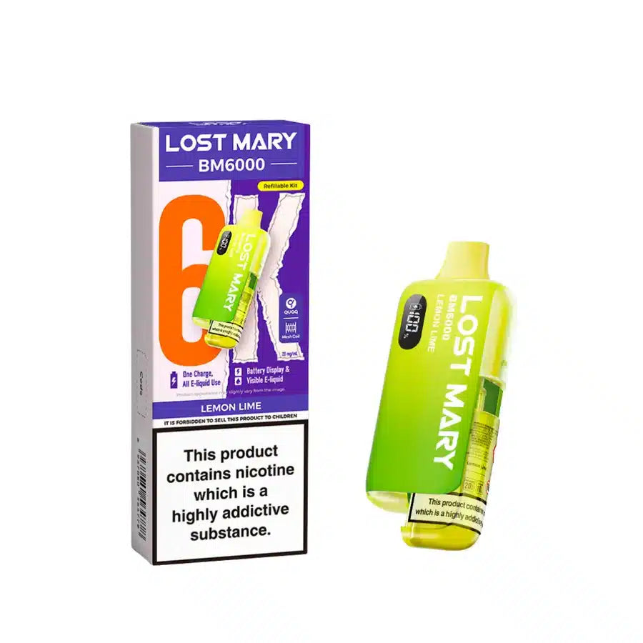 Lost Mary BM6000 Lemon Lime Compliant Post June 1st Refillable Pod Kit
