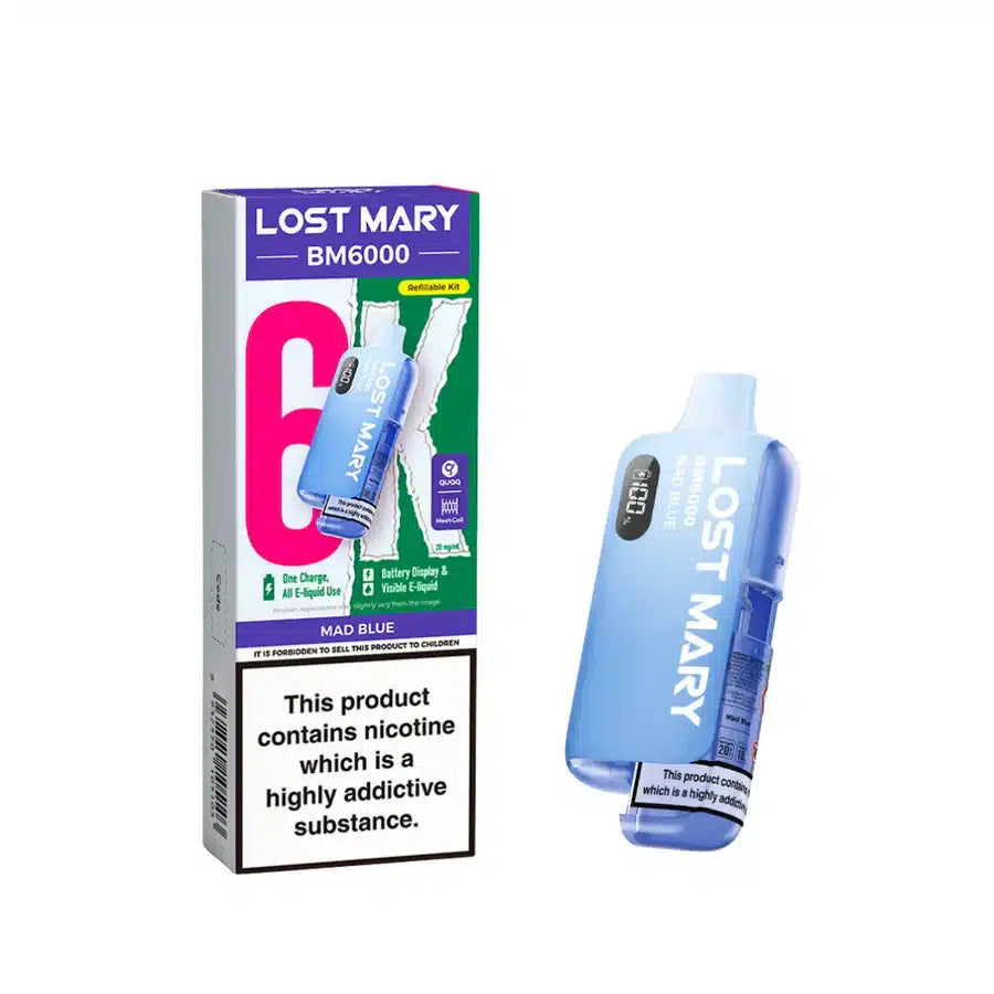 Lost Mary BM6000 Mad Blue Compliant Post June 1st Refillable Pod Kit
