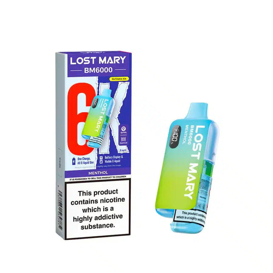 Lost Mary BM6000 Menthol Compliant Post June 1st Refillable Pod Kit
