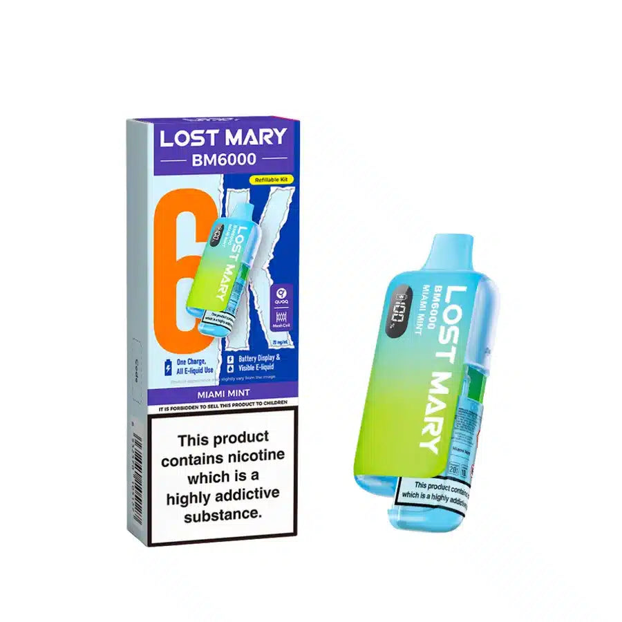 Lost Mary BM6000 Miami Mints Compliant Post June 1st Refillable Pod Kit