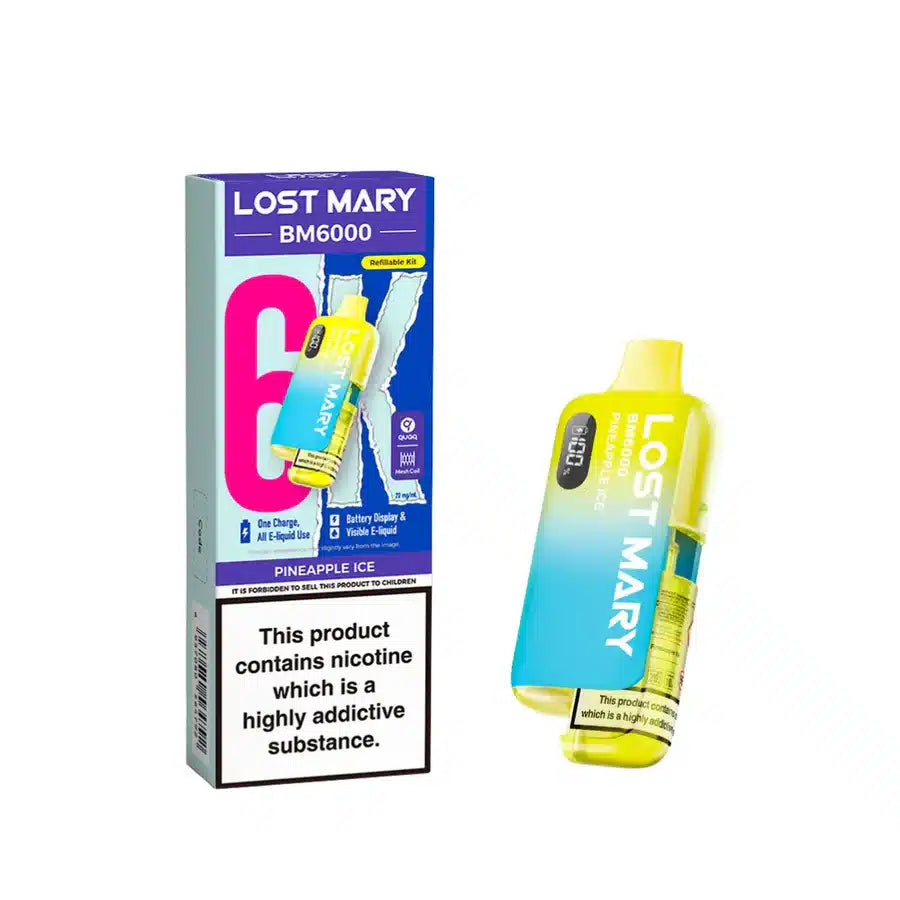 Lost Mary BM6000 Pineapple Ice Compliant Post June 1st Refillable Pod Kit