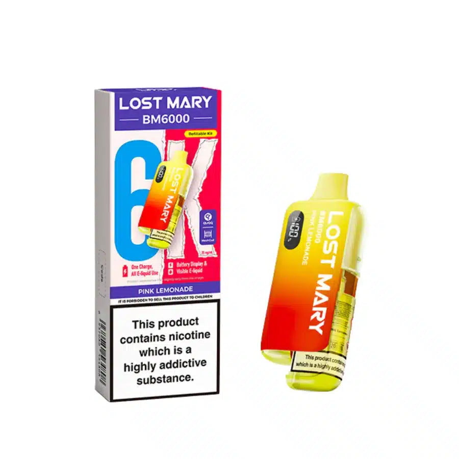 Lost Mary BM6000 Pink Lemonade Compliant Post June 1st Refillable Pod Kit