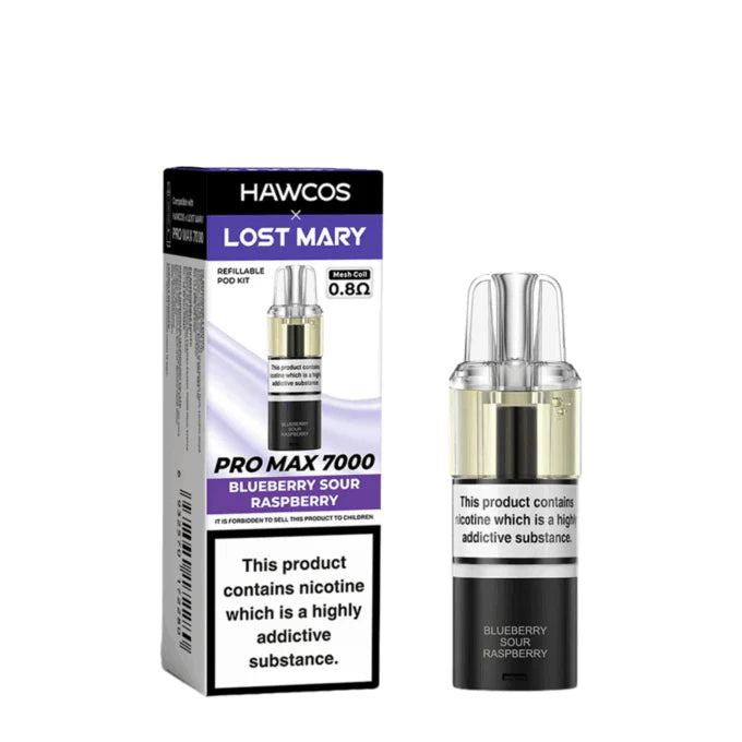 Hawcos x Lost Mary Pro Max 7000 Blueberry Sour Raspberry Replacement Pod