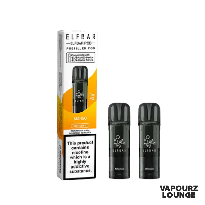 Elf Bar 600 Compliant Post June 1st Mango Prefilled Pods Pack of 2