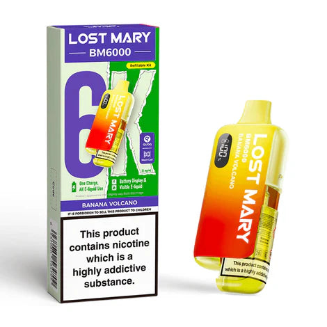Lost Mary BM6000 Banana Volcano Compliant Post June 1st Refillable Pod Kit