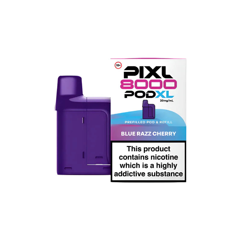 PIXL 8000 Blue Razz Cherry Compliant Post June 1st Prefilled Pod