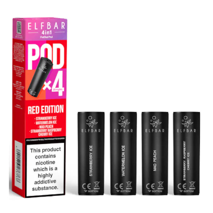 Elf Bar 4-in-1 Red Edition Prefilled Pods Pack of 4
