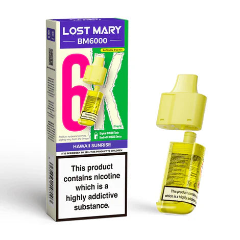 Lost Mary BM6000 Hawaii Sunrise Compliant Post June 1st Refillable Pod