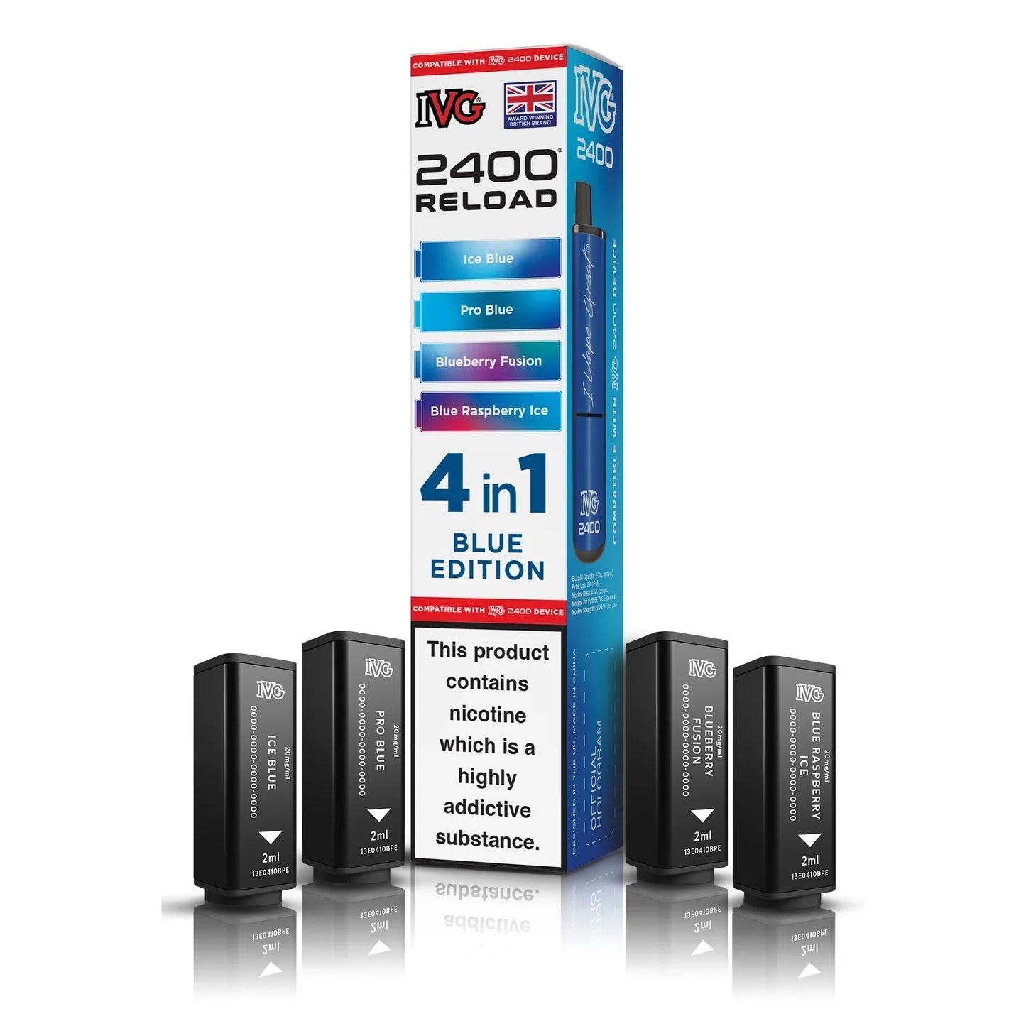 IVG 2400 4‑In‑1 Blue Edition Prefilled Pods