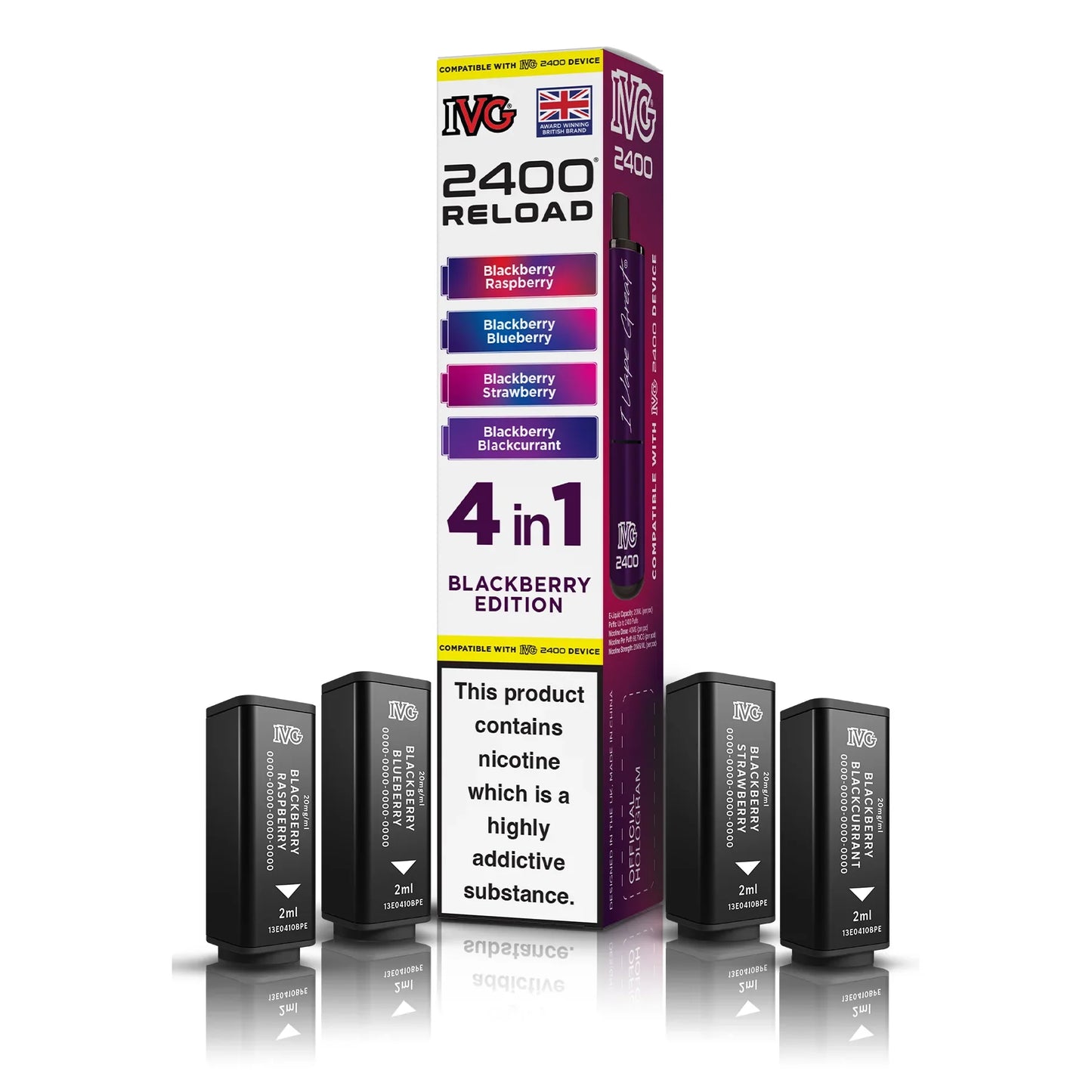IVG 2400 4‑In‑1 Blackberry Edition Prefilled Pods