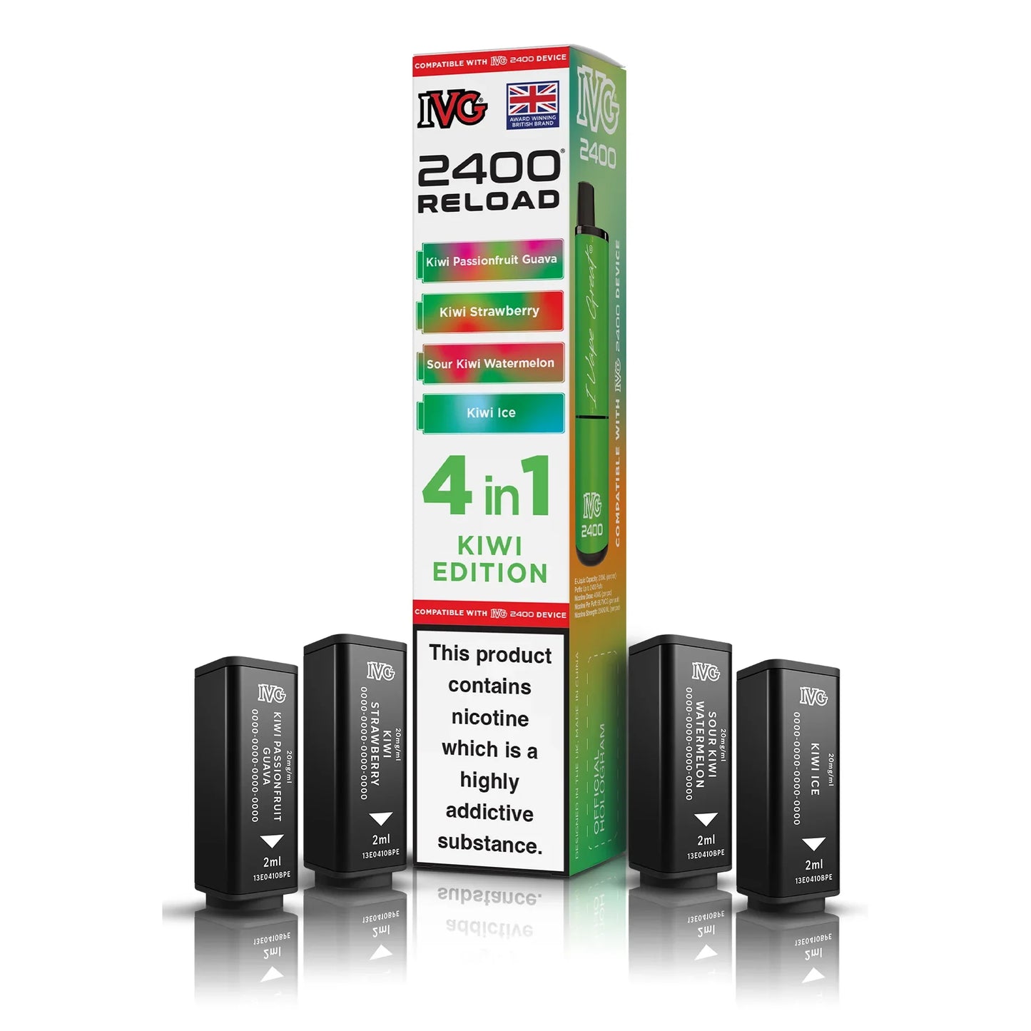 IVG 2400 4‑In‑1 Kiwi Edition Prefilled Pods