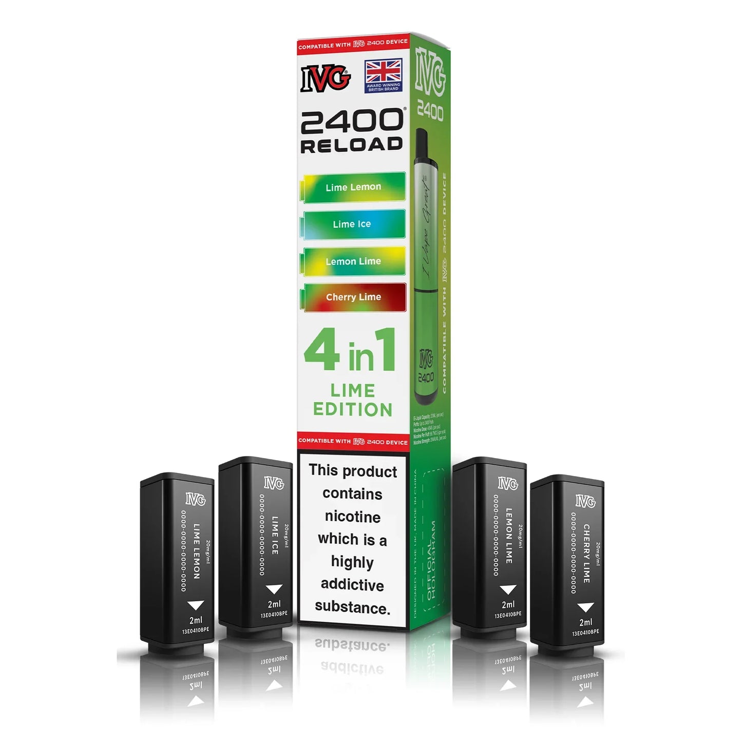 IVG 2400 4‑In‑1 Lime Edition Prefilled Pods