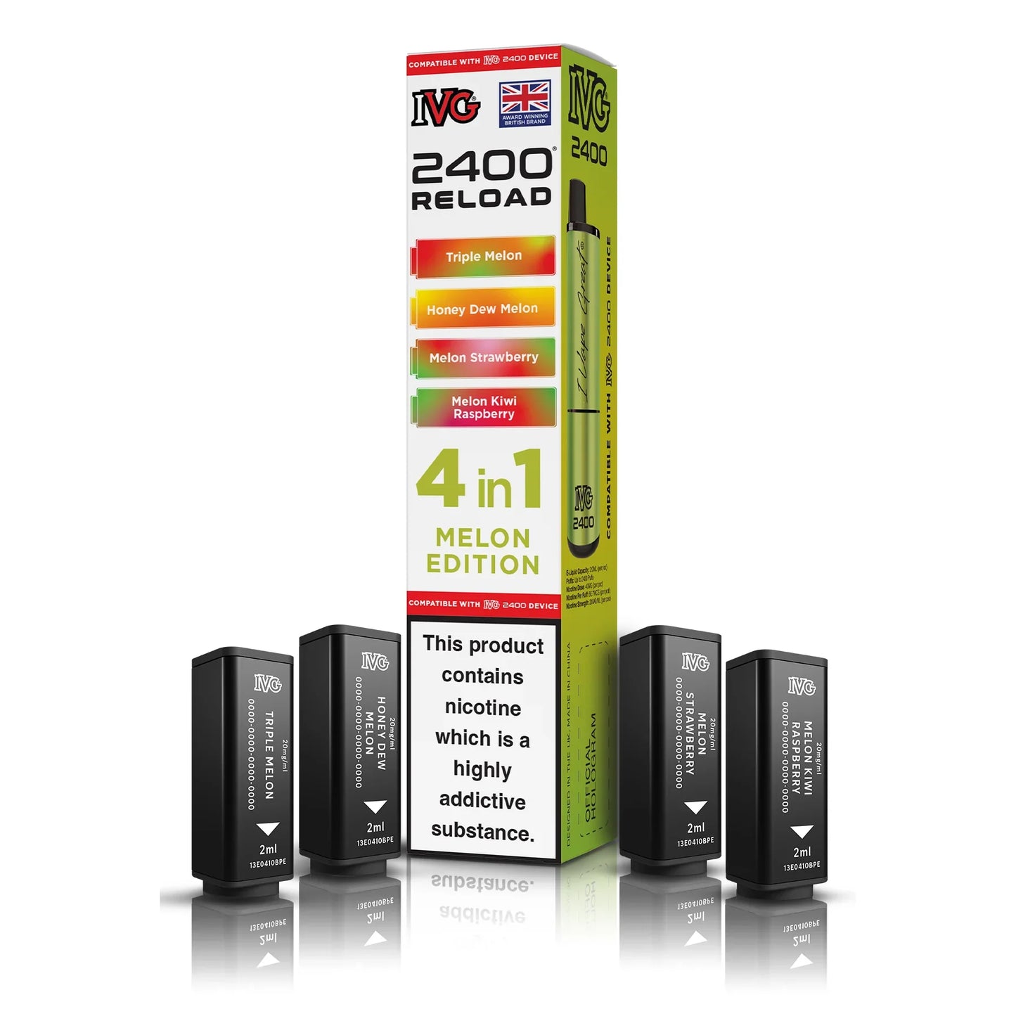 IVG 2400 4‑In‑1 Melon Edition Prefilled Pods