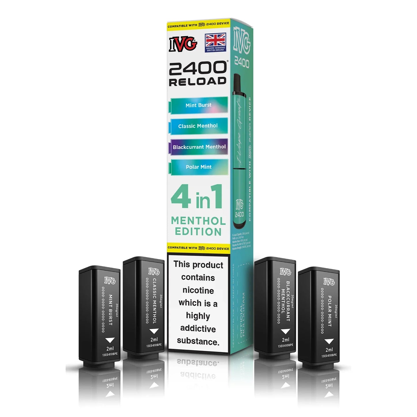 IVG 2400 4‑In‑1 Menthol Edition Prefilled Pods