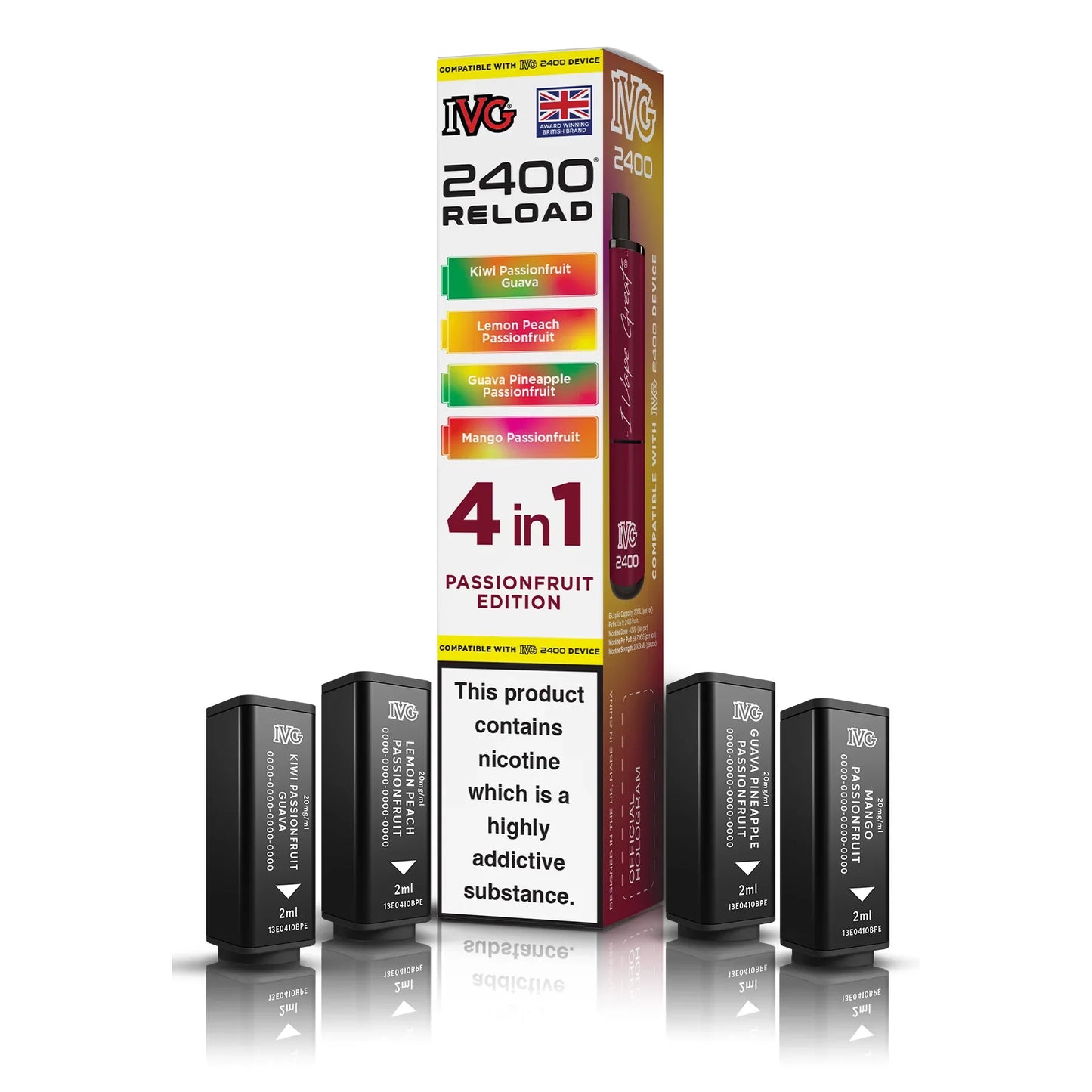 IVG 2400 4‑In‑1 Passionfruit Edition Prefilled Pods