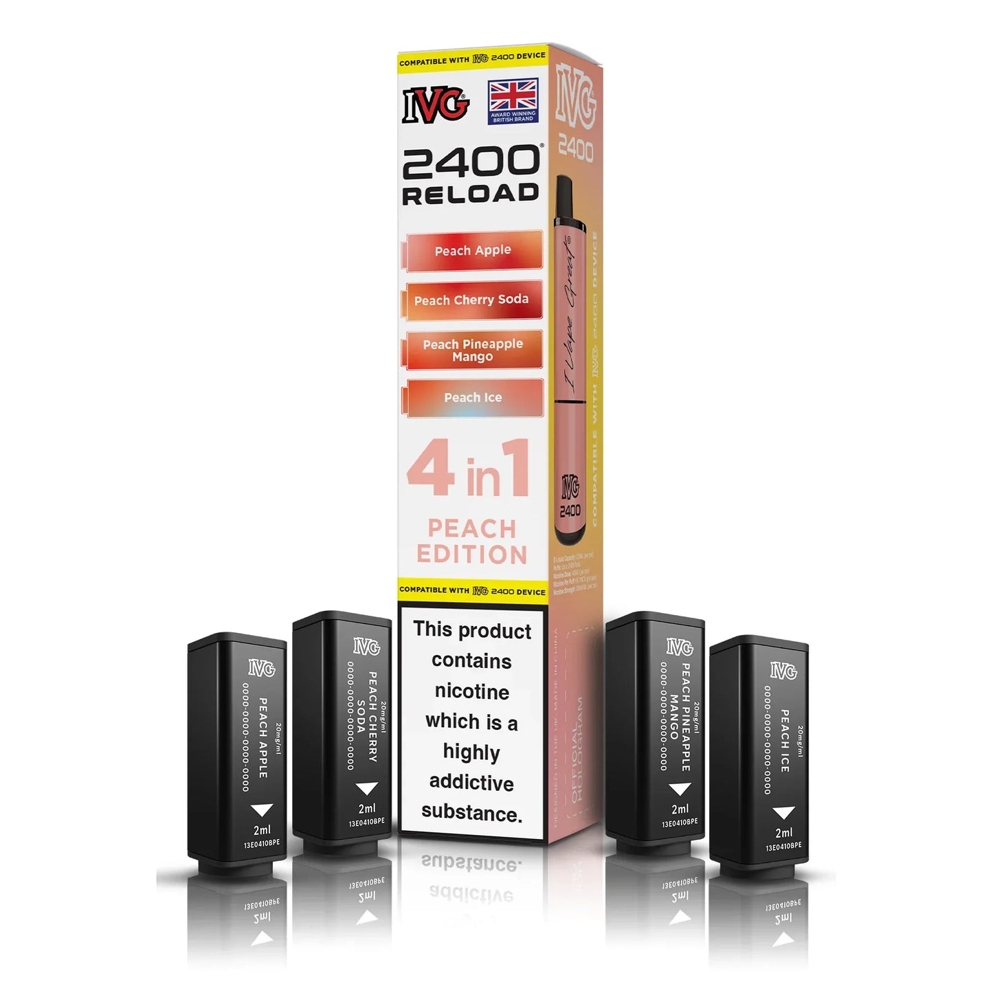 IVG 2400 4‑In‑1 Peach Edition Prefilled Pods