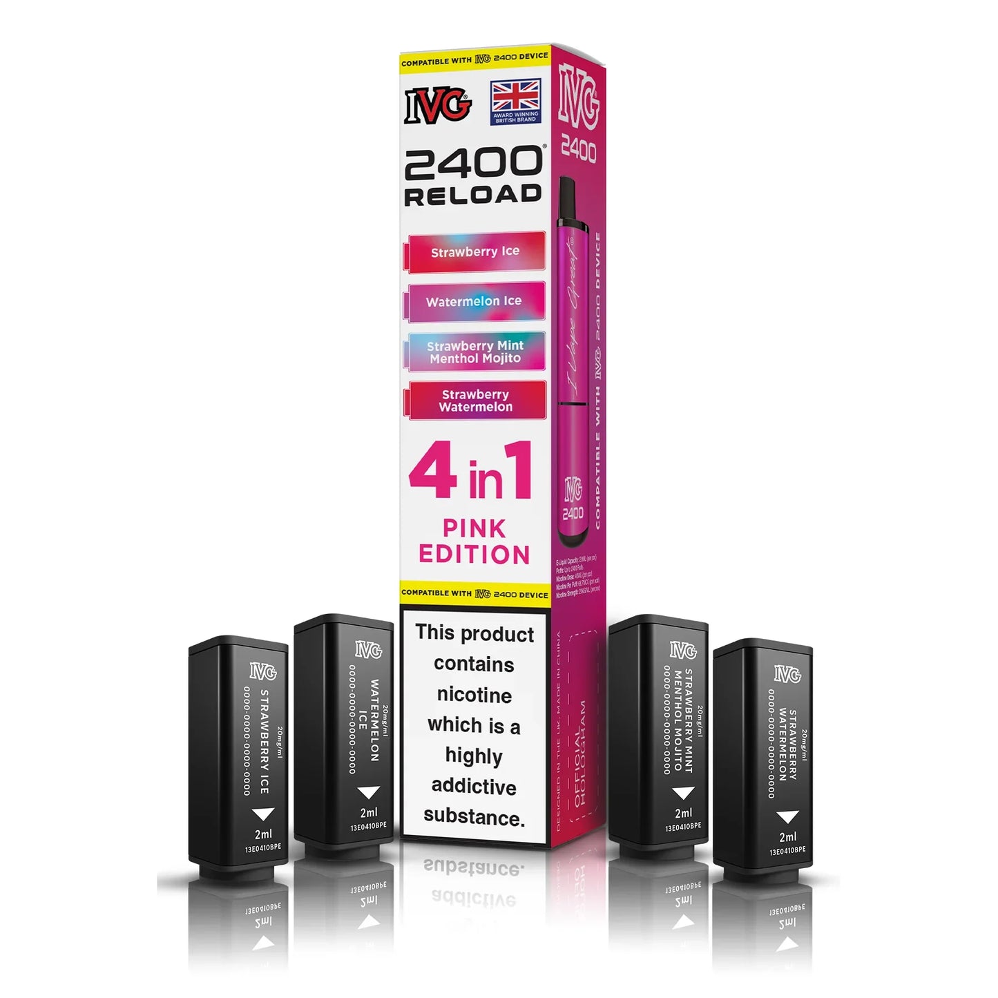 IVG 2400 4‑In‑1 Pink Edition Prefilled Pods