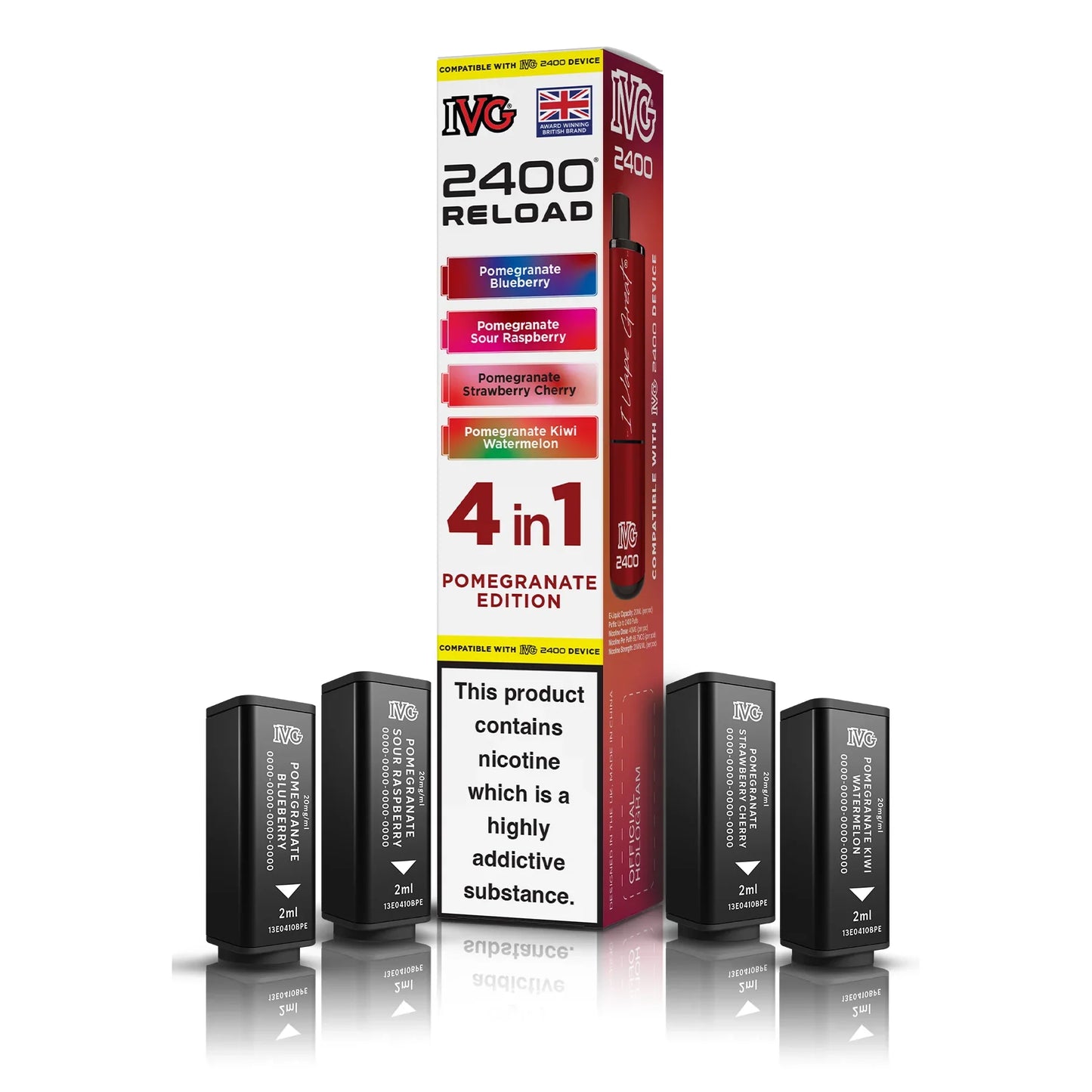 IVG 2400 4‑In‑1 Pomegranate Edition Prefilled Pods