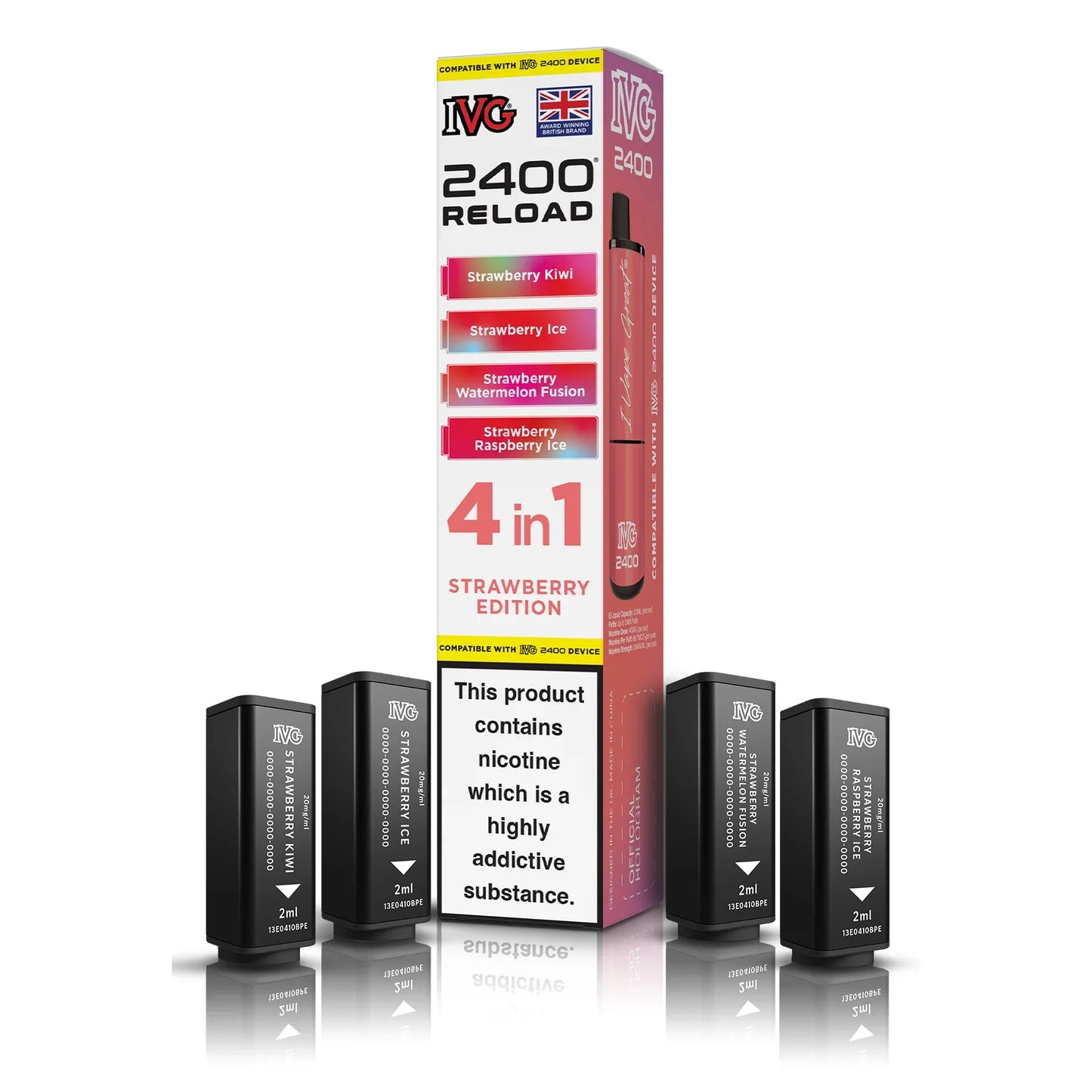 IVG 2400 4‑In‑1 Strawberry Edition Prefilled Pods