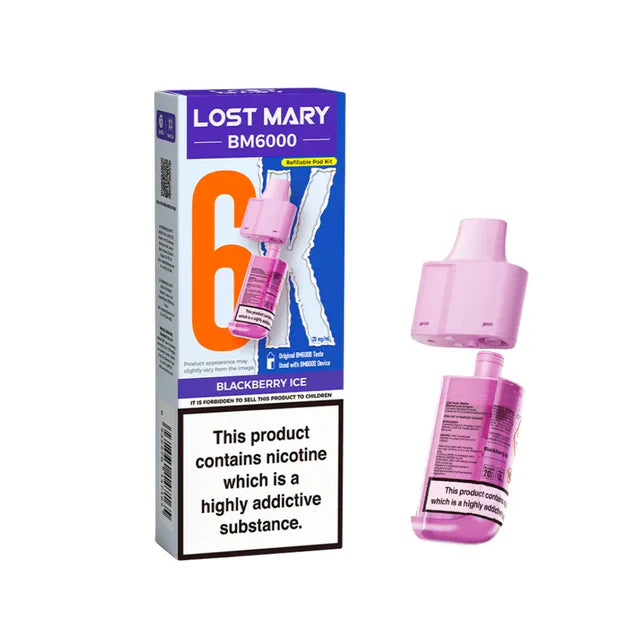 Lost Mary BM6000 Blackberry Ice Compliant Post June 1st Refillable Pod