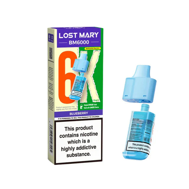 Lost Mary BM6000 Blueberry Compliant Post June 1st Refillable Pod