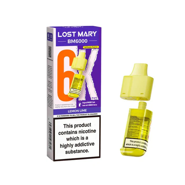 Lost Mary BM6000 Lemon Lime Compliant Post June 1st Refillable Pod