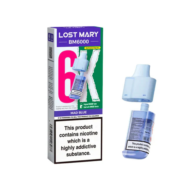 Lost Mary BM6000 Mad Blue Compliant Post June 1st Refillable Pod