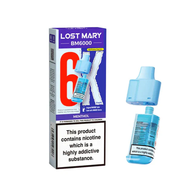Lost Mary BM6000 Menthol Compliant Post June 1st Refillable Pod