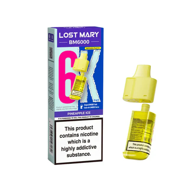 Lost Mary BM6000 Pineapple Ice Compliant Post June 1st Refillable Pod