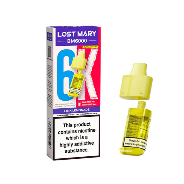 Lost Mary BM6000 Pink Lemonade Compliant Post June 1st Refillable Pod