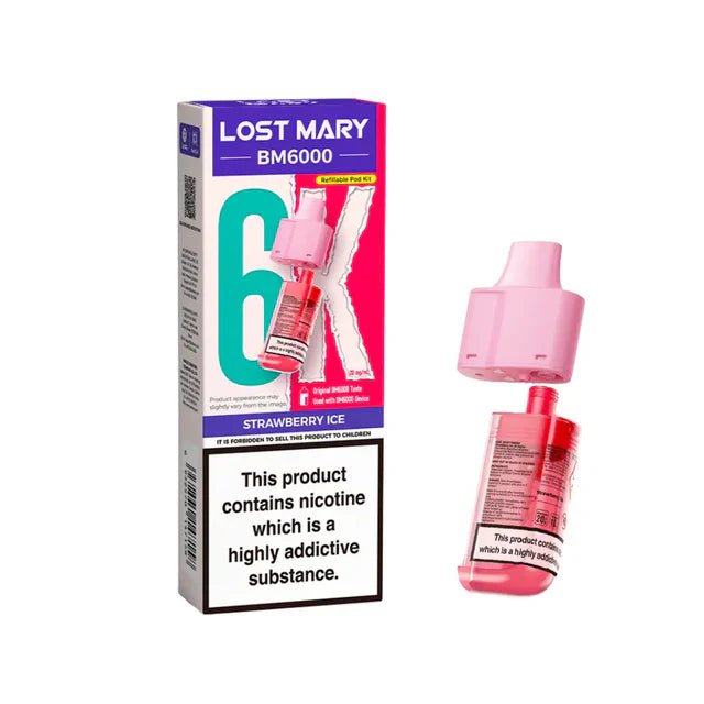 Lost Mary BM6000 Strawberry Ice Compliant Post June 1st Refillable Pod