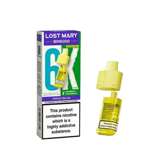 Lost Mary BM6000 Triple Melon Compliant Post June 1st Refillable Pod