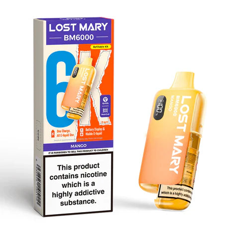 Lost Mary BM6000 Mango Compliant Post June 1st Refillable Pod Kit