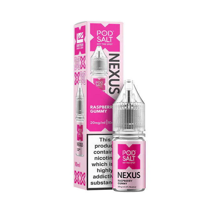 Pod Salt Nexus Raspberry Gummy 10ml Nicotine Salt E-Liquid