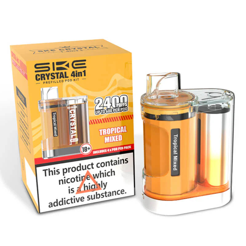 SKE Crystal 2400 Tropical Mixed 4-in-1 Prefilled Pod Vape Kit